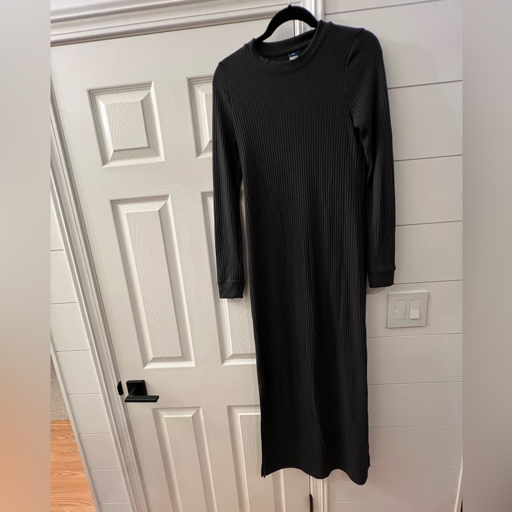 Old Navy Black Long Sleeve Dress XS Tall long sleeve Maxi dress